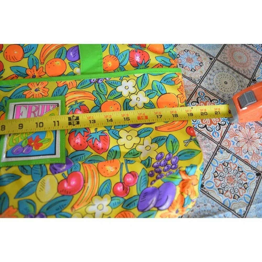 NWT Dover Kids Fruit Garden Market Summer Large Zipper Tote Bag Water Resistant